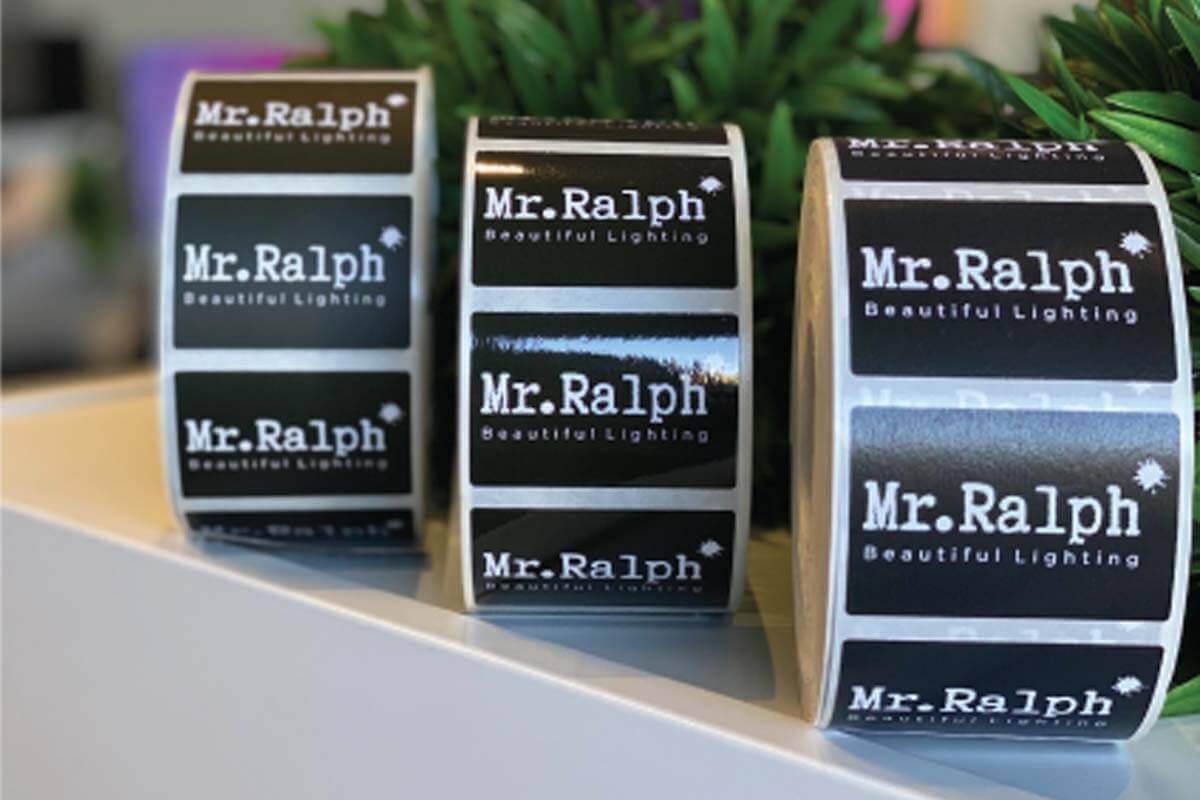 Mr Ralph lighting labels by Etiquette Labels